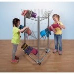 Stiefelwagen, 119 cm hoch, 78x71 cm (BxT),  für 27 Paar Stiefel, fahrbar, verzinkt 